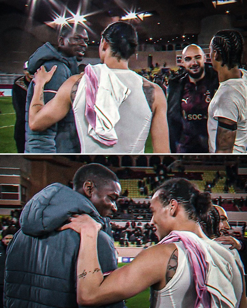 欧冠重逢！博格<a href=/mianfeizuqiu/barcelona/ target=_blank class=infotextkey>巴萨</a>内场边寒暄，曼市德比旧将再聚首